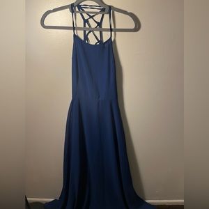 Long a line bridesmaid dress, blue size medium